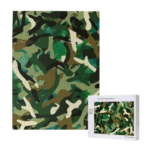 Abstraktes Camouflage-gedrucktes Puzzle mit Aufbewahrungsbox, Holzpuzzle für Erwachsene und Kinder, 500 Teile Familienspaß, dekoratives Spiel Abstraktes Camouflage-gedrucktes Puzzle mit Aufbewahrungsbox, Holzpuzzle für Erwachsene und Kinder, 500 Teile Familienspaß, dekoratives Spiel von WPUTY