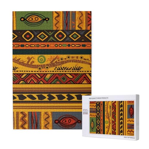 Abstraktes afrikanisches Nationalmuster, gedrucktes Puzzle mit Aufbewahrungsbox, Holzpuzzle für Erwachsene und Kinder, 1000 Teile Familienspaß, dekoratives Spiel Abstraktes afrikanisches Nationalmuster, gedrucktes Puzzle mit Aufbewahrungsbox, Holzpuzzle für Erwachsene und Kinder, 1000 Teile Familienspaß, dekoratives Spiel von WPUTY