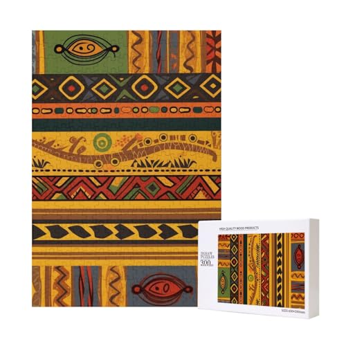 Abstraktes afrikanisches Nationalmuster, gedrucktes Puzzle mit Aufbewahrungsbox, Holzpuzzle für Erwachsene und Kinder, 300 Teile Familienspaß, dekoratives Spiel Abstraktes afrikanisches Nationalmuster, gedrucktes Puzzle mit Aufbewahrungsbox, Holzpuzzle für Erwachsene und Kinder, 300 Teile Familienspaß, dekoratives Spiel von WPUTY