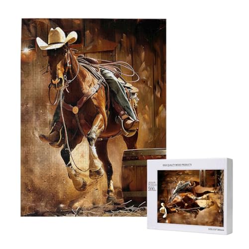 American West Rodeo Printed Jigsaw Puzzle with Storage Box, Wooden Puzzle for Adults and Kids, 500 Pieces Family Fun Decorative Game American West Rodeo Printed Jigsaw Puzzle with Storage Box, Wooden Puzzle for Adults and Kids, 500 Pieces Family Fun Decorative Game von WPUTY
