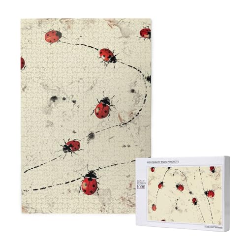 Art Ladybug Tracks Print Printed Jigsaw Puzzle with Storage Box, Wooden Puzzle for Adults and Kids, 1000 Pieces Family Fun Decorative Game Art Ladybug Tracks Print Printed Jigsaw Puzzle with Storage Box, Wooden Puzzle for Adults and Kids, 1000 Pieces Family Fun Decorative Game von WPUTY