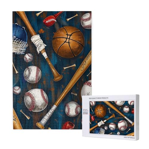 Baseball Basketball Fußball Hockey Gedruckt Puzzle mit Aufbewahrungsbox Holzpuzzle für Erwachsene und Kinder 1000 Teile Familienspaß Dekoratives Spiel Baseball Basketball Fußball Hockey Gedruckt Puzzle mit Aufbewahrungsbox Holzpuzzle für Erwachsene und Kinder 1000 Teile Familienspaß Dekoratives Spiel von WPUTY