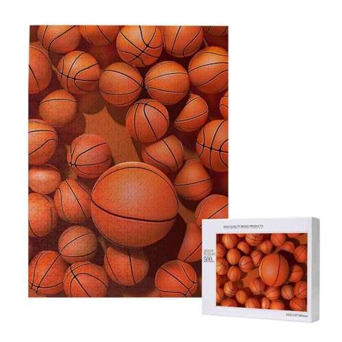 Basketball Orange Printed Jigsaw Puzzle with Storage Box, Wooden Puzzle for Adults and Kids, 500 Pieces Family Fun Decorative Game Basketball Orange Printed Jigsaw Puzzle with Storage Box, Wooden Puzzle for Adults and Kids, 500 Pieces Family Fun Decorative Game von WPUTY