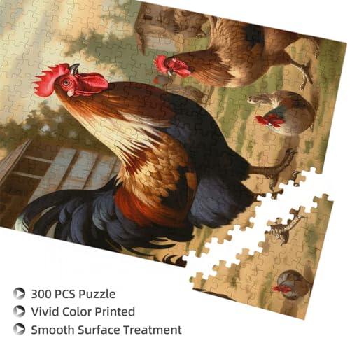 Bauernhof-Druck Huhn und Hahn gedrucktes Puzzle mit Aufbewahrungsbox, Holzpuzzle für Erwachsene und Kinder, 300 Teile Familienspaß, dekoratives Spiel Bauernhof-Druck Huhn und Hahn gedrucktes Puzzle mit Aufbewahrungsbox, Holzpuzzle für Erwachsene und Kinder, 300 Teile Familienspaß, dekoratives Spiel von WPUTY