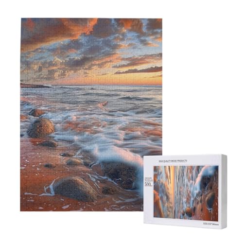 Beach Maui Hawaii Sonnenuntergang Meer Wellen Wolken Gedruckt Puzzle mit Aufbewahrungsbox, Holzpuzzle für Erwachsene und Kinder, 500 Teile Familienspaß Dekoratives Spiel Beach Maui Hawaii Sonnenuntergang Meer Wellen Wolken Gedruckt Puzzle mit Aufbewahrungsbox, Holzpuzzle für Erwachsene und Kinder, 500 Teile Familienspaß Dekoratives Spiel von WPUTY