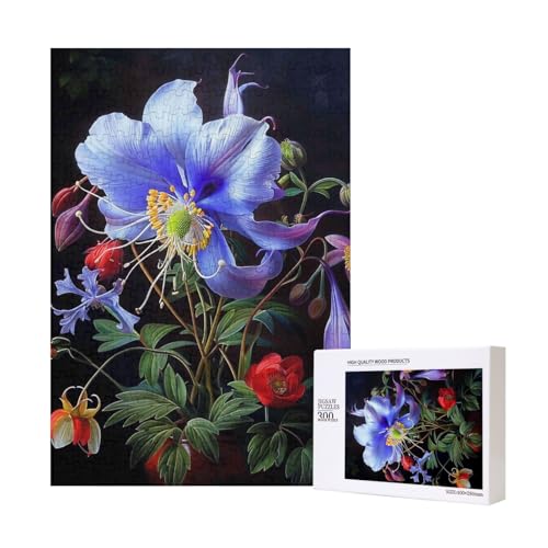 Beautiful Flowers 1 Printed Jigsaw Puzzle with Storage Box, Wooden Puzzle for Adults and Kids, 300 Pieces Family Fun Decorative Game von WPUTY