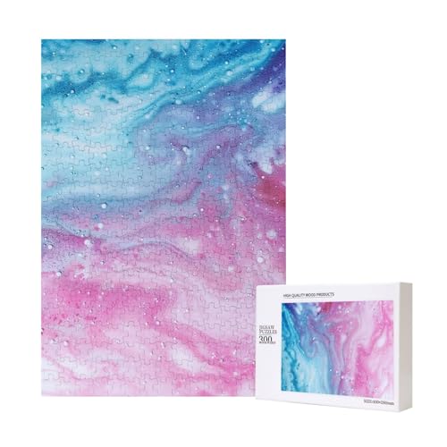 Bedrucktes Puzzle mit Aufbewahrungsbox, Holzpuzzle für Erwachsene und Kinder, 300 Teile, dekoratives Familienspiel, Blau / Rosa und Pastellfarben Bedrucktes Puzzle mit Aufbewahrungsbox, Holzpuzzle für Erwachsene und Kinder, 300 Teile, dekoratives Familienspiel, Blau / Rosa und Pastellfarben von WPUTY