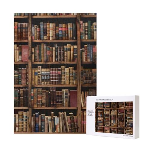 Bibliothek Bücherregal Buch gedruckt Puzzle mit Aufbewahrungsbox, Holzpuzzle für Erwachsene und Kinder, 300 Teile Familienspaß, dekoratives Spiel Bibliothek Bücherregal Buch gedruckt Puzzle mit Aufbewahrungsbox, Holzpuzzle für Erwachsene und Kinder, 300 Teile Familienspaß, dekoratives Spiel von WPUTY