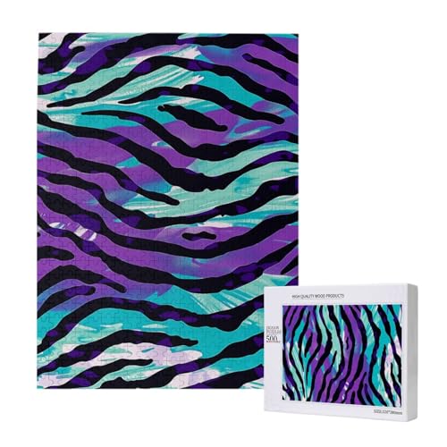 Blau-Grünes Camouflage-Puzzle mit Zebrastreifen, bedrucktes Puzzle mit Aufbewahrungsbox, Holzpuzzle für Erwachsene und Kinder, 500 Teile Familienspaß, dekoratives Spiel Blau-Grünes Camouflage-Puzzle mit Zebrastreifen, bedrucktes Puzzle mit Aufbewahrungsbox, Holzpuzzle für Erwachsene und Kinder, 500 Teile Familienspaß, dekoratives Spiel von WPUTY