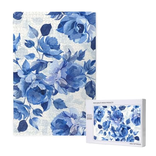 Blaue Blume Blumenmuster Rosen Gedruckt Jigsaw Puzzle mit Aufbewahrungsbox Holzpuzzle für Erwachsene und Kinder 1000 Teile Familie Spaß Dekoratives Spiel Blaue Blume Blumenmuster Rosen Gedruckt Jigsaw Puzzle mit Aufbewahrungsbox Holzpuzzle für Erwachsene und Kinder 1000 Teile Familie Spaß Dekoratives Spiel von WPUTY