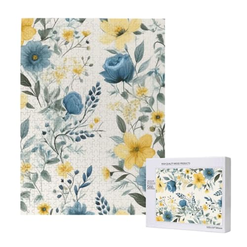Blaue Blume Blumenmuster Rosen Gedruckt Puzzle mit Aufbewahrungsbox, Holzpuzzle für Erwachsene und Kinder, 500 Teile Familie Spaß Dekoratives Spiel Blaue Blume Blumenmuster Rosen Gedruckt Puzzle mit Aufbewahrungsbox, Holzpuzzle für Erwachsene und Kinder, 500 Teile Familie Spaß Dekoratives Spiel von WPUTY