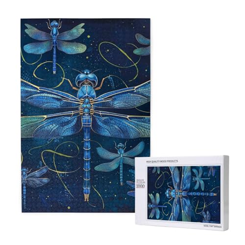Blaue Libelle gedrucktes Puzzle mit Aufbewahrungsbox, Holzpuzzle für Erwachsene und Kinder, 1000 Teile Familienspaß, dekoratives Spiel Blaue Libelle gedrucktes Puzzle mit Aufbewahrungsbox, Holzpuzzle für Erwachsene und Kinder, 1000 Teile Familienspaß, dekoratives Spiel von WPUTY