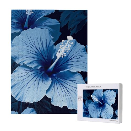 Blauer Hibiskus gedrucktes Puzzle mit Aufbewahrungsbox, Holzpuzzle für Erwachsene und Kinder, 500 Teile Familienspaß, dekoratives Spiel Blauer Hibiskus gedrucktes Puzzle mit Aufbewahrungsbox, Holzpuzzle für Erwachsene und Kinder, 500 Teile Familienspaß, dekoratives Spiel von WPUTY
