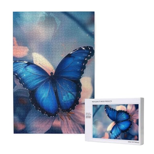 Blue Butterfly Printed Jigsaw Puzzle with Storage Box, Wooden Puzzle for Adults and Kids, 1000 Pieces Family Fun Decorative Game Blue Butterfly Printed Jigsaw Puzzle with Storage Box, Wooden Puzzle for Adults and Kids, 1000 Pieces Family Fun Decorative Game von WPUTY