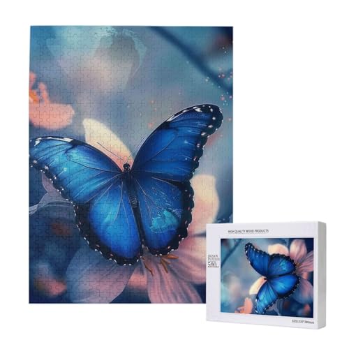 Blue Butterfly Printed Jigsaw Puzzle with Storage Box, Wooden Puzzle for Adults and Kids, 500 Pieces Family Fun Decorative Game Blue Butterfly Printed Jigsaw Puzzle with Storage Box, Wooden Puzzle for Adults and Kids, 500 Pieces Family Fun Decorative Game von WPUTY