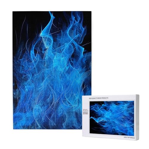 Blue Flame Printed Jigsaw Puzzle with Storage Box, Wooden Puzzle for Adults and Kids, 1000 Pieces Family Fun Decorative Game Blue Flame Printed Jigsaw Puzzle with Storage Box, Wooden Puzzle for Adults and Kids, 1000 Pieces Family Fun Decorative Game von WPUTY