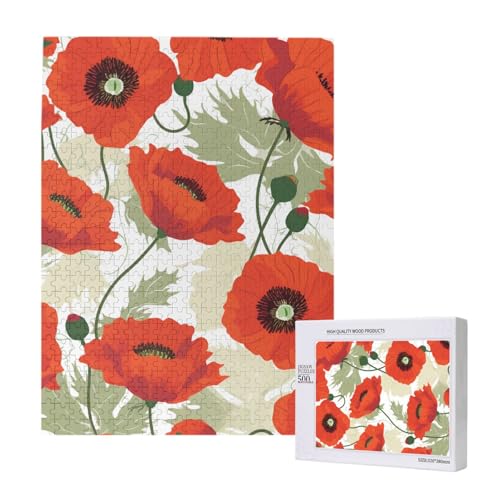 Blumenmuster, bedrucktes Puzzle mit Aufbewahrungsbox, Holzpuzzle für Erwachsene und Kinder, 500 Teile, Familienspaß, dekoratives Spiel Blumenmuster, bedrucktes Puzzle mit Aufbewahrungsbox, Holzpuzzle für Erwachsene und Kinder, 500 Teile, Familienspaß, dekoratives Spiel von WPUTY