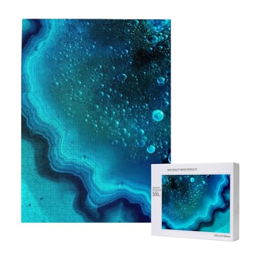 Bright Aqua Blue Turquoise Printed Jigsaw Puzzle with Storage Box, Wooden Puzzle for Adults and Kids, 500 Pieces Family Fun Decorative Game Bright Aqua Blue Turquoise Printed Jigsaw Puzzle with Storage Box, Wooden Puzzle for Adults and Kids, 500 Pieces Family Fun Decorative Game von WPUTY