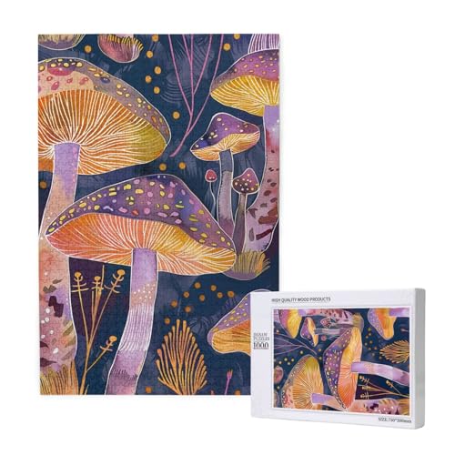 Bright Mushrooms Printed Jigsaw Puzzle with Storage Box, Wooden Puzzle for Adults and Kids, 1000 Pieces Family Fun Decorative Game Bright Mushrooms Printed Jigsaw Puzzle with Storage Box, Wooden Puzzle for Adults and Kids, 1000 Pieces Family Fun Decorative Game von WPUTY