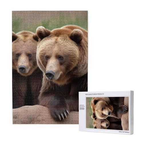 Brown Bears Printed Jigsaw Puzzle with Storage Box, Wooden Puzzle for Adults and Kids, 1000 Pieces Family Fun Decorative Game Brown Bears Printed Jigsaw Puzzle with Storage Box, Wooden Puzzle for Adults and Kids, 1000 Pieces Family Fun Decorative Game von WPUTY