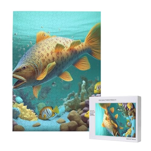 Bunte Fische unter dem Meer, gedrucktes Puzzle mit Aufbewahrungsbox, Holzpuzzle für Erwachsene und Kinder, 500 Teile, Familienspaß, dekoratives Spiel Bunte Fische unter dem Meer, gedrucktes Puzzle mit Aufbewahrungsbox, Holzpuzzle für Erwachsene und Kinder, 500 Teile, Familienspaß, dekoratives Spiel von WPUTY