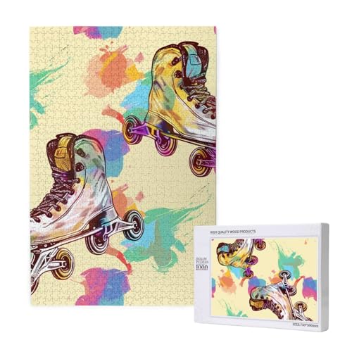 Buntes Rollschuh-Puzzle mit Aufbewahrungsbox, Holzpuzzle für Erwachsene und Kinder, 1000 Teile, Familienspaß, dekoratives Spiel Buntes Rollschuh-Puzzle mit Aufbewahrungsbox, Holzpuzzle für Erwachsene und Kinder, 1000 Teile, Familienspaß, dekoratives Spiel von WPUTY