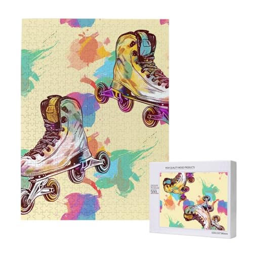 Buntes Rollschuh-Puzzle mit Aufbewahrungsbox, Holzpuzzle für Erwachsene und Kinder, 500 Teile, Familienspaß, dekoratives Spiel Buntes Rollschuh-Puzzle mit Aufbewahrungsbox, Holzpuzzle für Erwachsene und Kinder, 500 Teile, Familienspaß, dekoratives Spiel von WPUTY