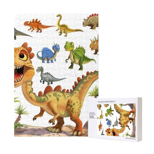 Cartoon Dinosaurier Bilder gedruckt Puzzle mit Aufbewahrungsbox, Holzpuzzle für Erwachsene und Kinder, 300 Teile Familienspaß, dekoratives Spiel Cartoon Dinosaurier Bilder gedruckt Puzzle mit Aufbewahrungsbox, Holzpuzzle für Erwachsene und Kinder, 300 Teile Familienspaß, dekoratives Spiel von WPUTY