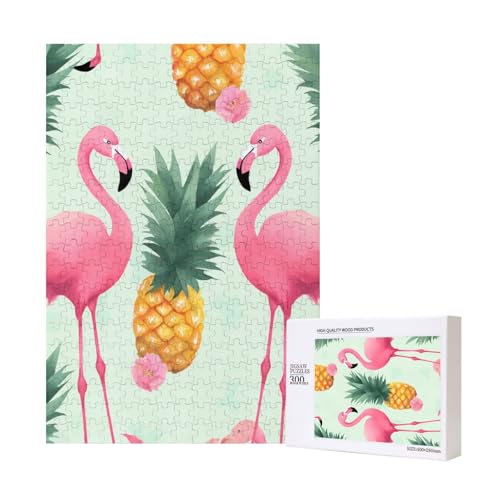 Cartoon Flamingo Ananas Bedrucktes Puzzle mit Aufbewahrungsbox, Holzpuzzle für Erwachsene und Kinder, 300 Teile Familienspaß, dekoratives Spiel Cartoon Flamingo Ananas Bedrucktes Puzzle mit Aufbewahrungsbox, Holzpuzzle für Erwachsene und Kinder, 300 Teile Familienspaß, dekoratives Spiel von WPUTY