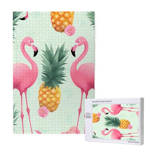 Cartoon Flamingo Ananas Gedrucktes Puzzle mit Aufbewahrungsbox, Holzpuzzle für Erwachsene und Kinder, 1000 Teile Familienspaß, dekoratives Spiel Cartoon Flamingo Ananas Gedrucktes Puzzle mit Aufbewahrungsbox, Holzpuzzle für Erwachsene und Kinder, 1000 Teile Familienspaß, dekoratives Spiel von WPUTY