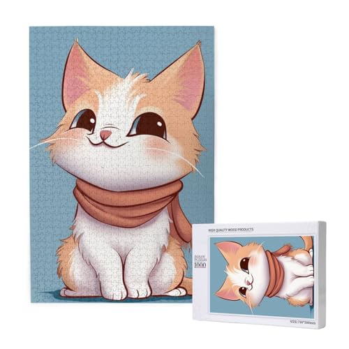 Cartoon Katze gedruckt Puzzle mit Aufbewahrungsbox, Holzpuzzle für Erwachsene und Kinder, 1000 Teile Familienspaß, dekoratives Spiel Cartoon Katze gedruckt Puzzle mit Aufbewahrungsbox, Holzpuzzle für Erwachsene und Kinder, 1000 Teile Familienspaß, dekoratives Spiel von WPUTY