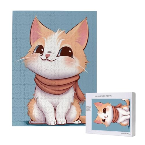 Cartoon Katze gedruckt Puzzle mit Aufbewahrungsbox, Holzpuzzle für Erwachsene und Kinder, 500 Teile Familienspaß, dekoratives Spiel Cartoon Katze gedruckt Puzzle mit Aufbewahrungsbox, Holzpuzzle für Erwachsene und Kinder, 500 Teile Familienspaß, dekoratives Spiel von WPUTY