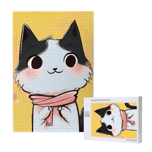 Cartoon-Katzenkunst, gedrucktes Puzzle mit Aufbewahrungsbox, Holzpuzzle für Erwachsene und Kinder, 1000 Teile, Familienspaß, dekoratives Spiel Cartoon-Katzenkunst, gedrucktes Puzzle mit Aufbewahrungsbox, Holzpuzzle für Erwachsene und Kinder, 1000 Teile, Familienspaß, dekoratives Spiel von WPUTY