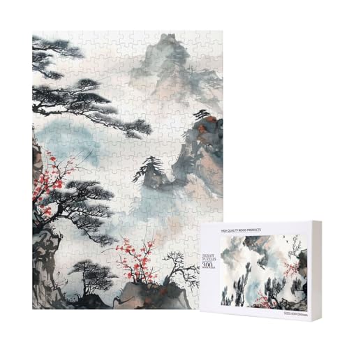 Chinesische Landschaftsmalerei, gedrucktes Puzzle mit Aufbewahrungsbox, Holzpuzzle für Erwachsene und Kinder, 300 Teile Familienspaß, dekoratives Spiel Chinesische Landschaftsmalerei, gedrucktes Puzzle mit Aufbewahrungsbox, Holzpuzzle für Erwachsene und Kinder, 300 Teile Familienspaß, dekoratives Spiel von WPUTY