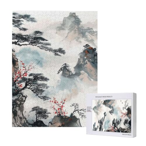 Chinesische Landschaftsmalerei, gedrucktes Puzzle mit Aufbewahrungsbox, Holzpuzzle für Erwachsene und Kinder, 500 Teile Familienspaß, dekoratives Spiel Chinesische Landschaftsmalerei, gedrucktes Puzzle mit Aufbewahrungsbox, Holzpuzzle für Erwachsene und Kinder, 500 Teile Familienspaß, dekoratives Spiel von WPUTY