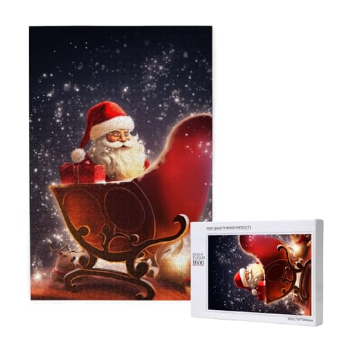 Christmas Magic Printed Jigsaw Puzzle with Storage Box, Wooden Puzzle for Adults and Kids, 1000 Pieces Family Fun Decorative Game von WPUTY
