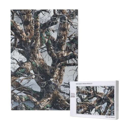 Cold Tree Camouflage Printed Jigsaw Puzzle with Storage Box, Wooden Puzzle for Adults and Kids, 1000 Pieces Family Fun Decorative Game Cold Tree Camouflage Printed Jigsaw Puzzle with Storage Box, Wooden Puzzle for Adults and Kids, 1000 Pieces Family Fun Decorative Game von WPUTY