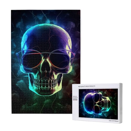 Cool Skull Printed Jigsaw Puzzle with Storage Box, Wooden Puzzle for Adults and Kids, 1000 Pieces Family Fun Decorative Game Cool Skull Printed Jigsaw Puzzle with Storage Box, Wooden Puzzle for Adults and Kids, 1000 Pieces Family Fun Decorative Game von WPUTY
