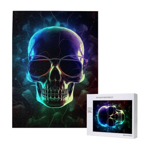 Cool Skull Printed Jigsaw Puzzle with Storage Box, Wooden Puzzle for Adults and Kids, 500 Pieces Family Fun Decorative Game Cool Skull Printed Jigsaw Puzzle with Storage Box, Wooden Puzzle for Adults and Kids, 500 Pieces Family Fun Decorative Game von WPUTY