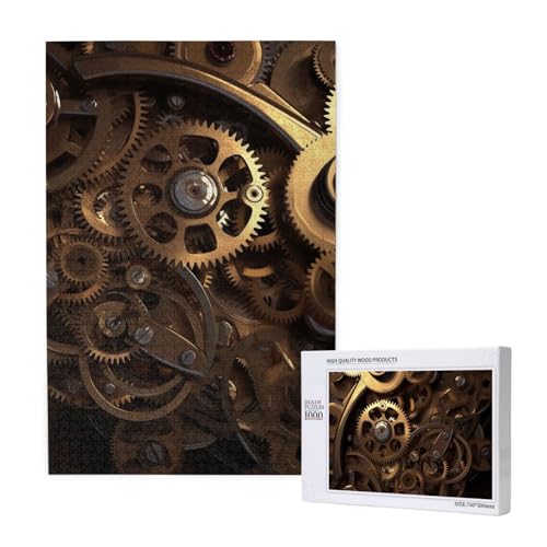 Cooles Steampunk Gears Printed Jigsaw Puzzle with Storage Box, Wooden Puzzle for Adults and Kids, 1000 Pieces Family Fun Decorative Game Cooles Steampunk Gears Printed Jigsaw Puzzle with Storage Box, Wooden Puzzle for Adults and Kids, 1000 Pieces Family Fun Decorative Game von WPUTY
