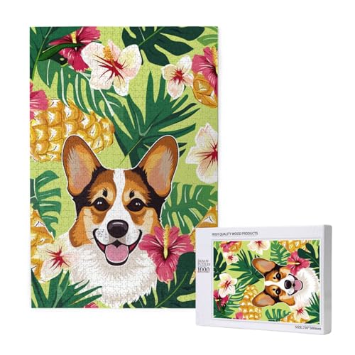 Corgi Hawaiian Tropical Ananas Printed Jigsaw Puzzle with Storage Box, Wooden Puzzle for Adults and Kids, 1000 Pieces Family Fun Decorative Game Corgi Hawaiian Tropical Ananas Printed Jigsaw Puzzle with Storage Box, Wooden Puzzle for Adults and Kids, 1000 Pieces Family Fun Decorative Game von WPUTY