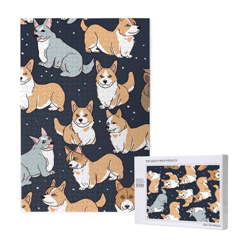 Corgi Pattern Printed Jigsaw Puzzle with Storage Box, Wooden Puzzle for Adults and Kids, 1000 Pieces Family Fun Decorative Game Corgi Pattern Printed Jigsaw Puzzle with Storage Box, Wooden Puzzle for Adults and Kids, 1000 Pieces Family Fun Decorative Game von WPUTY