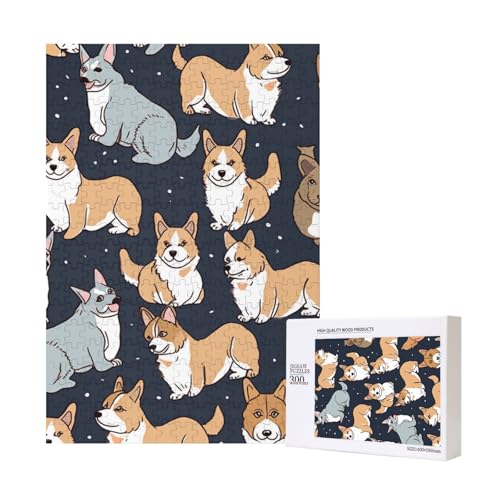 Corgi Pattern Printed Jigsaw Puzzle with Storage Box, Wooden Puzzle for Adults and Kids, 300 Pieces Family Fun Decorative Game Corgi Pattern Printed Jigsaw Puzzle with Storage Box, Wooden Puzzle for Adults and Kids, 300 Pieces Family Fun Decorative Game von WPUTY