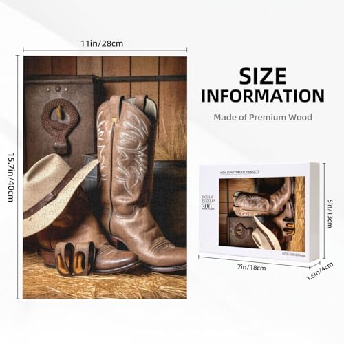 Cowboy Black Hat Western Boots Printed Jigsaw Puzzle with Storage Box, Wooden Puzzle for Adults and Kids, 300 Pieces Family Fun Decorative Game Cowboy Black Hat Western Boots Printed Jigsaw Puzzle with Storage Box, Wooden Puzzle for Adults and Kids, 300 Pieces Family Fun Decorative Game von WPUTY