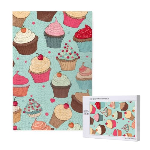 Cupcake Pattern Printed Jigsaw Puzzle with Storage Box, Wooden Puzzle for Adults and Kids, 1000 Pieces Family Fun Decorative Game Cupcake Pattern Printed Jigsaw Puzzle with Storage Box, Wooden Puzzle for Adults and Kids, 1000 Pieces Family Fun Decorative Game von WPUTY