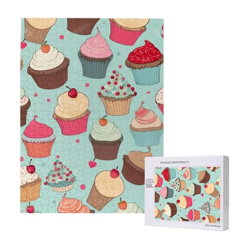 Cupcake Pattern Printed Jigsaw Puzzle with Storage Box, Wooden Puzzle for Adults and Kids, 500 Pieces Family Fun Decorative Game Cupcake Pattern Printed Jigsaw Puzzle with Storage Box, Wooden Puzzle for Adults and Kids, 500 Pieces Family Fun Decorative Game von WPUTY