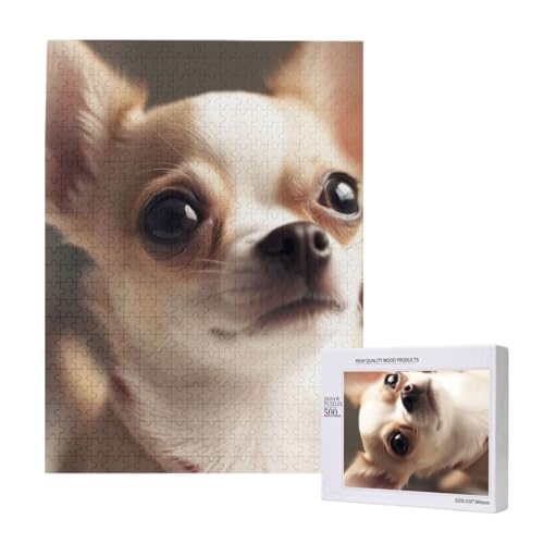 Cute Chihuahua Printed Jigsaw Puzzle with Storage Box, Wooden Puzzle for Adults and Kids, 500 Pieces Family Fun Decorative Game Cute Chihuahua Printed Jigsaw Puzzle with Storage Box, Wooden Puzzle for Adults and Kids, 500 Pieces Family Fun Decorative Game von WPUTY