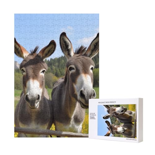 Cute Donkeys Printed Jigsaw Puzzle with Storage Box, Wooden Puzzle for Adults and Kids, 300 Pieces Family Fun Decorative Game Cute Donkeys Printed Jigsaw Puzzle with Storage Box, Wooden Puzzle for Adults and Kids, 300 Pieces Family Fun Decorative Game von WPUTY