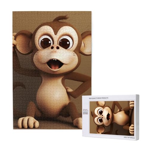 Cute Monkey Printed Jigsaw Puzzle with Storage Box, Wooden Puzzle for Adults and Kids, 1000 Pieces Family Fun Decorative Game Cute Monkey Printed Jigsaw Puzzle with Storage Box, Wooden Puzzle for Adults and Kids, 1000 Pieces Family Fun Decorative Game von WPUTY