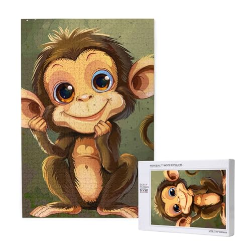 Cute Monkey Printed Jigsaw Puzzle with Storage Box, Wooden Puzzle for Adults and Kids, 1000 Pieces Family Fun Decorative Game Cute Monkey Printed Jigsaw Puzzle with Storage Box, Wooden Puzzle for Adults and Kids, 1000 Pieces Family Fun Decorative Game von WPUTY